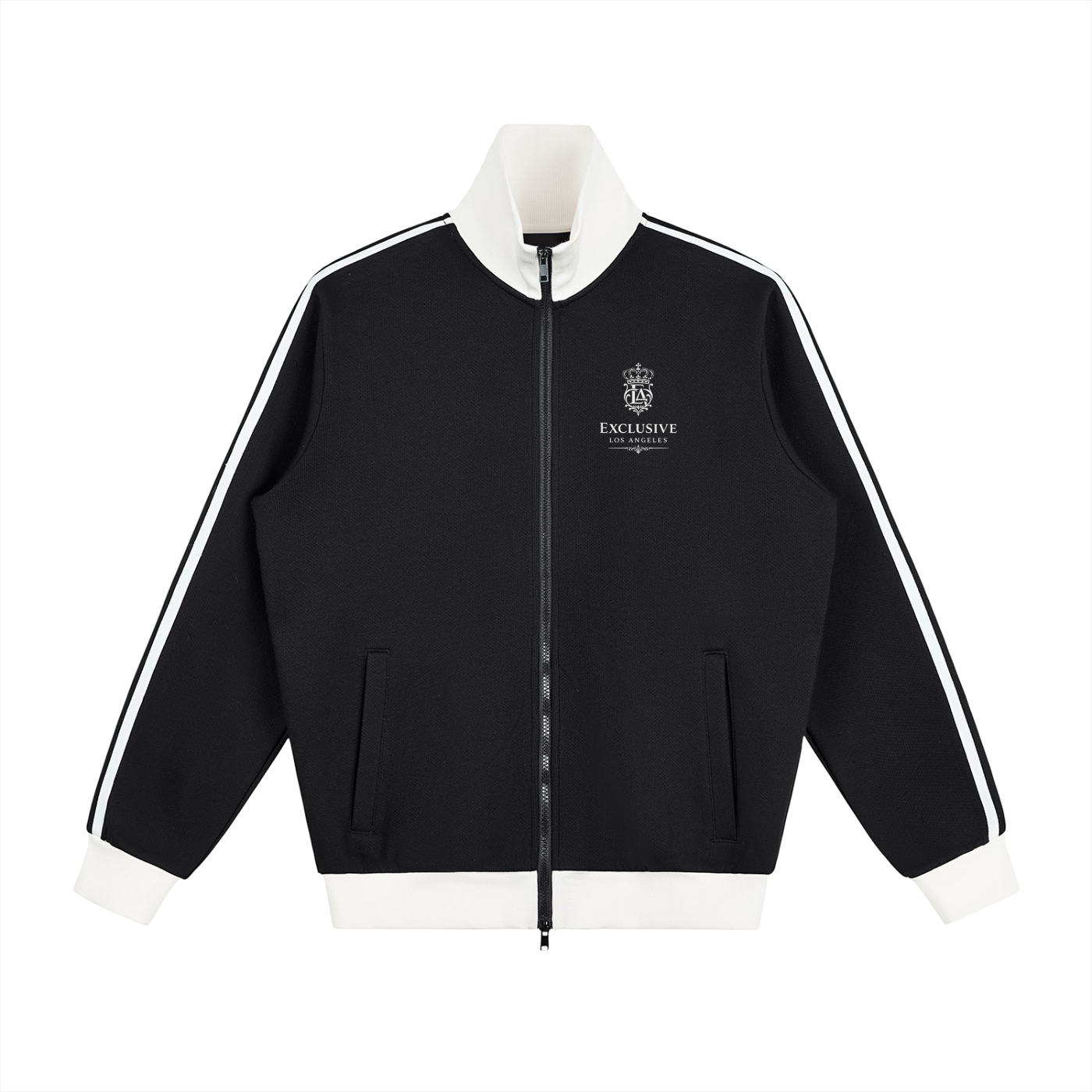 Contrast Side Stripe Fleece Track Jacket