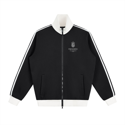 Contrast Side Stripe Fleece Track Jacket